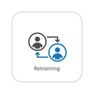 Retraining Icon Business Concept Flat Design