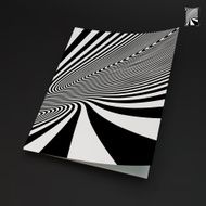 A4 business blank Black and white abstract striped background