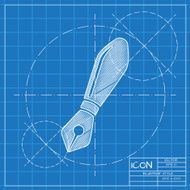 Vector fountain pen icon Eps10 N2