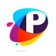 P letter with ellipses intersection logo