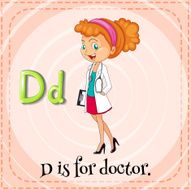 Flashcard letter D doctor N2