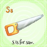 Flashcard letter S for saw