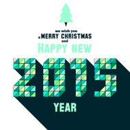Christmas Greeting Card with mosaic typography