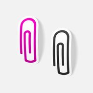 realistic design element paper clip N3