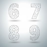 Mesh stylish alphabet letters numbers 6 7 8 9