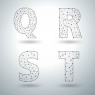 Mesh stylish alphabet letters Q R S T