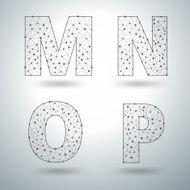 Mesh stylish alphabet letters M N O P