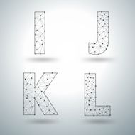 Mesh stylish alphabet letters I J K L