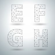 Mesh stylish alphabet letters E F G H