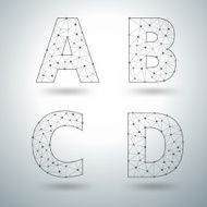 Mesh stylish alphabet letters A B C D