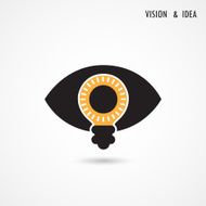 Vision and ideas sign eye icon light bulb symbol