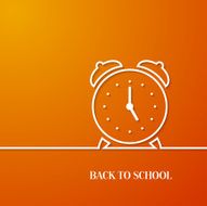 Back to school card with paper alarm clock