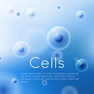Cells on blue background vector group of cells