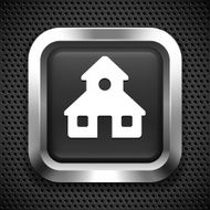 School on Black Square Button