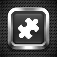 Puzzle Piece on Black Square Button