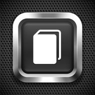 Closed Book on Black Square Button