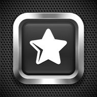 Star on Black Square Button