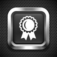 Award Pin on Black Square Button