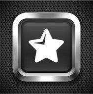 Star on Black Square Button N2