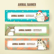 adorable cartoon animal banner collection set N5