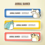 adorable cartoon animal banner collection set N6