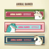 adorable cartoon animal banner collection set N7