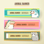 adorable cartoon animal banner collection set N8