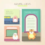 lovely cartoon animal characters cards N5