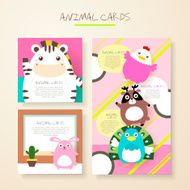 lovely cartoon animal characters cards N7