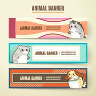 adorable cartoon animal banner collection set N9