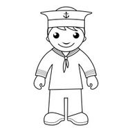 Sailor - coloring page for kids N2