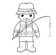 Fisherman - coloring page for kids N2