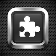 Puzzle Piece on Black Square Button N2