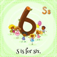 Flashcard letter Six