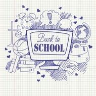 School cartoon icons design
