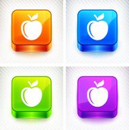 Apple on Color Square Buttons