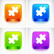 Puzzle Piece on Color Square Buttons