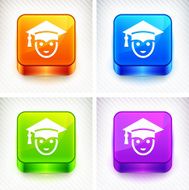 College Graduate on Color Square Buttons N2