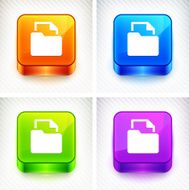 Folder with File on Color Square Buttons