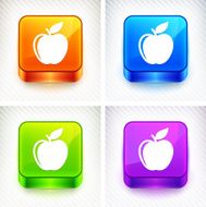 Apple on Color Square Buttons N2