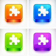 Puzzle Piece on Color Square Buttons N2