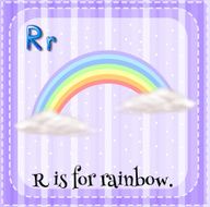 Flashcard R rainbow