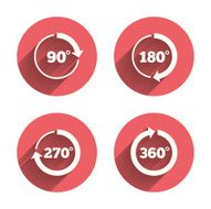 Angle degrees circle icons Geometry math signs N4