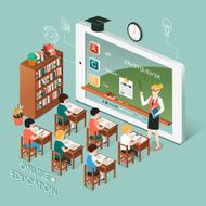 online education with tablet