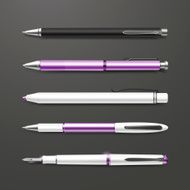 graceful purple pens set