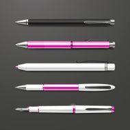 graceful pink pens set