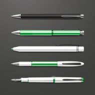 graceful green pens set