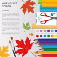Education graphic template Schoolboy workplace mock up N4