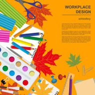 Education graphic template Schoolboy workplace mock up N10