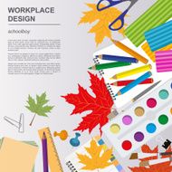 Education graphic template Schoolboy workplace mock up N12